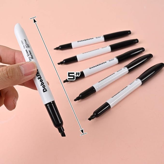 Dabo&Shobo Dry Erase Markers, （80 Count, Black,Chisel Tip）-White Board Markers/Pens ，Very Suitable for Writing on The School、 Office 、Home Dry Erase whiteboard Mirror Glass…