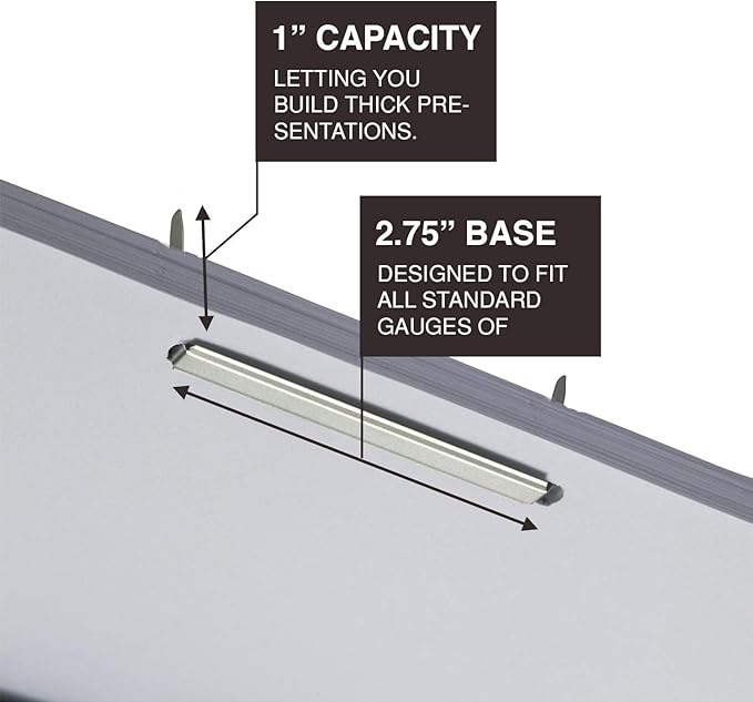 OLYMPX 100 Pcs of 1” Capacity Premium Self Adhesive Prong Paper Fastener Bases, 2.75 Inch Center for Paper File Clip Folder Accessories, 100 per Box