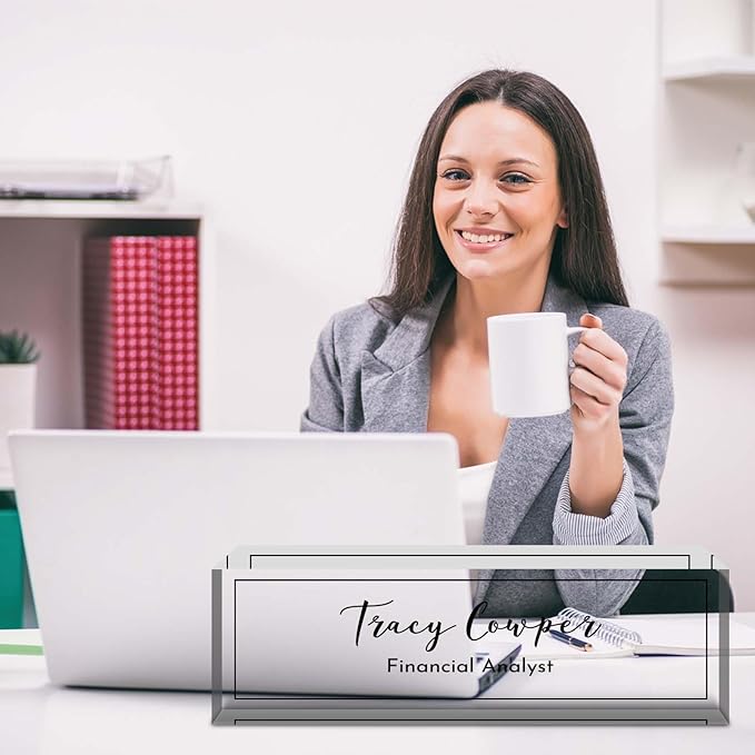 Desk Name Plate Personalized, Custom Name Plate for Desk, Acrylic Desktop Accessories, Office Gift & Decor for Women Men, Teacher Nurse Boss Employee Appreciation Gifts