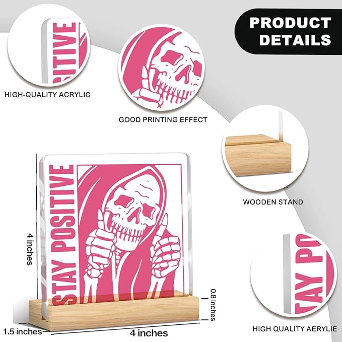 Pink Room Decor Preppy Pink Inspirational Mental Health Awareness Positive Affirmation Sign Acrylic Sign Plaque Motivational Table Decorations for Home Office Bedroom Farmhouse