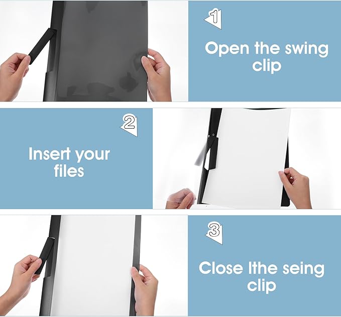 30 Pack Clear Report Covers with Clip Presentation Folders Transparent Front Cover Portfolio Folder Resume Folder Interview Report Folders for Letter Size (11.4 x 9 Inch)