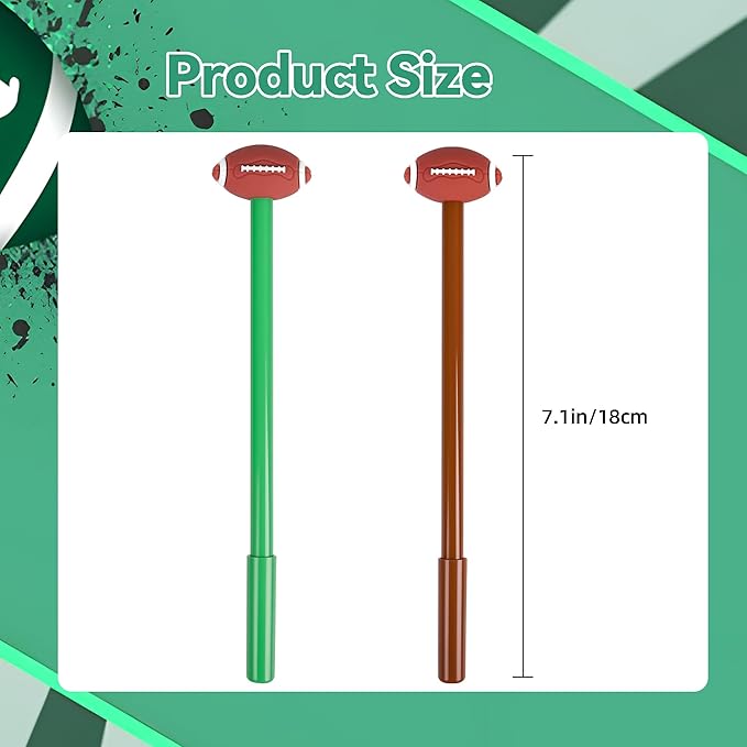 LiYiQ 100 Pcs Football Cartoon Cute Fun Pens for Kids Kawaii Football Shape Gel Black Ink Pen Cute Football Pens for School Office Home Student Kids Present