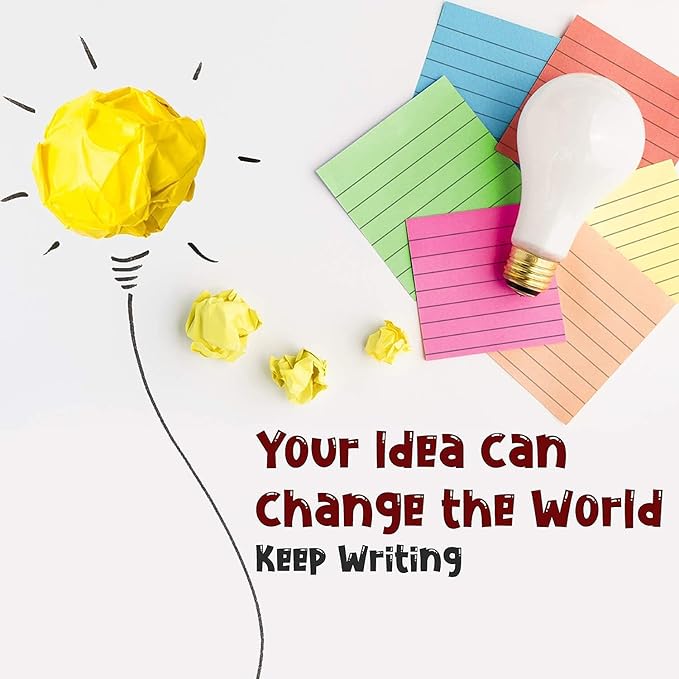 Lined Sticky Notes 3x3 Inch (24-Pack) – 2400 Sheets,100 Sheets per pad, Super Adhesive Ruled Sticky Note Pads in 8 Vibrant Colors for Office, School & Home Use