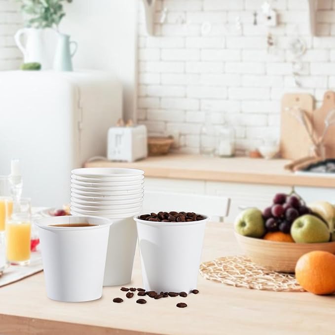 SIUQ 300 Pack 5 oz Paper Cups, White Disposable Paper Cups, Small Bathroom Mouthwash Cups, Hot/Cold Drinking Cup for Bathroom, Home, Party, Office, Picnic, Travel