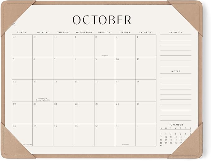 Jotsome Desk Calendar 2025-2026 with Desktop Mat, Large Desk Pad Calendar From Now to December 2026 22x17 inch, Desk Blotter Calendar for Home Office and School, Easy Planning, Apricot