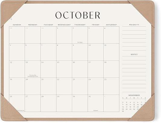 Jotsome Desk Calendar 2025-2026 with Desktop Mat, Large Desk Pad Calendar From Now to December 2026 22x17 inch, Desk Blotter Calendar for Home Office and School, Easy Planning, Apricot