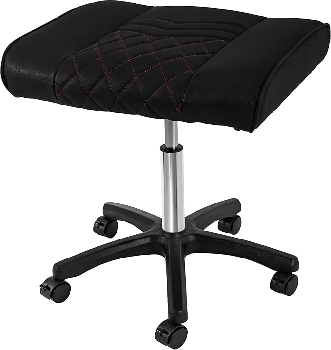 Frassie Footrest Stool Under Desk Mobile Gaming Foot Stool, Multi-use Height Adjustable Rolling Swivel Stool Heavy Duty Ergonomic Foot Stool with Wheels