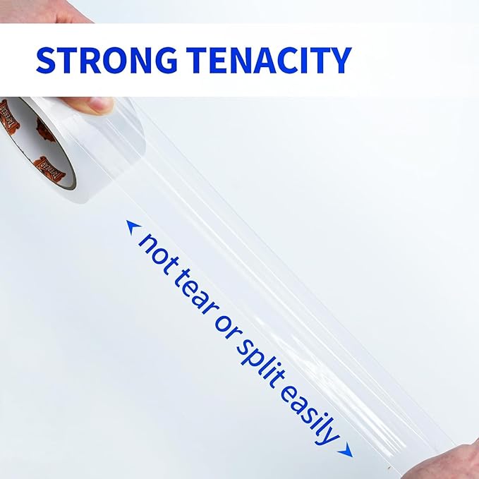 Packing Tape with Dispenser, 2.6mil Thick, 1.88" x 55yd Heavy Duty Packaging Tape Clear Adhesive Box Tape for Carton Sealing, Moving, Shipping