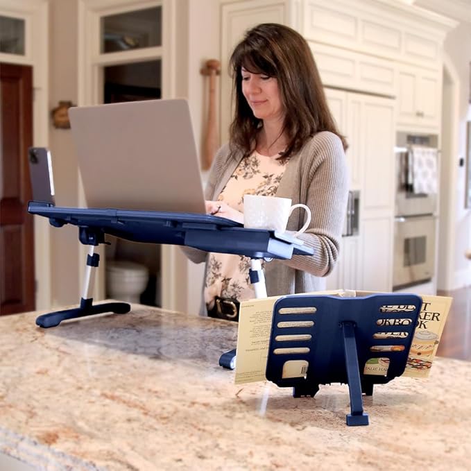 Limitless TotalDesk Portable Workstation and Lap Desk with Adjustable Height & Tilt (Navy)