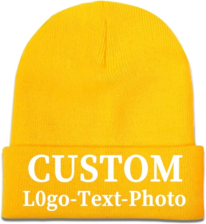 Custom Beanie for Men Women Bulk Custom Winter Hat Beanies with Logo Text Image Personalized Knit Hats Gifts for Business