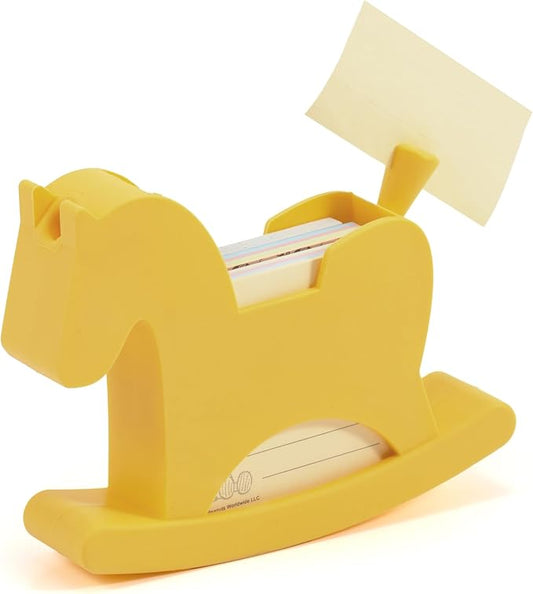 Li&Zhao Horse Sticky Note Holder - Cute Post It Note Dispenser Memo Dispenser Pen Holder Sticky Note Dispenser Post It Note Holder Notepad Holder for Desk School Office(Yellow)