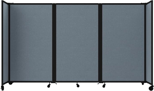 Versare Room Divider 360 Portable Wall Partition | Folding Panels | Large Freestanding Divider | Locking Wheels | Temporary Room Separator