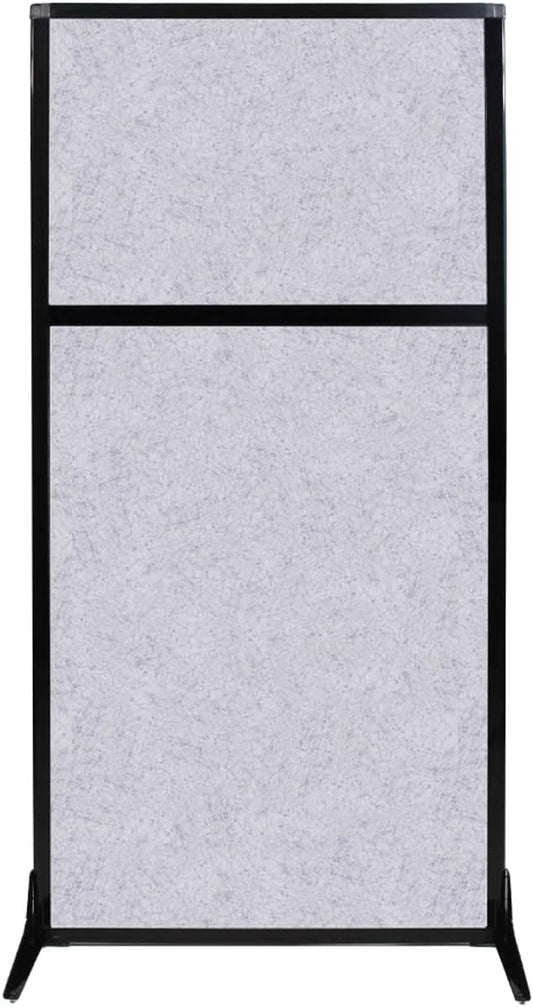 Versare Office Workstation Screen | Portable Wall Divider | Modern Cubicle | Freestanding Privacy Screen | Flexible Work Space | 1 Panel | 33" Wide x 70" Tall Marble Gray SoundSorb Panels