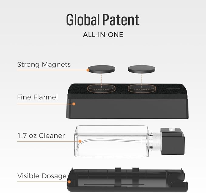 loukin All-in-One Magnetic Dry Erase Eraser, Patent Whiteboard Eraser with Whiteboard Cleaner, Ideal for Classroom, Home and Office Use, 2 Markers Included