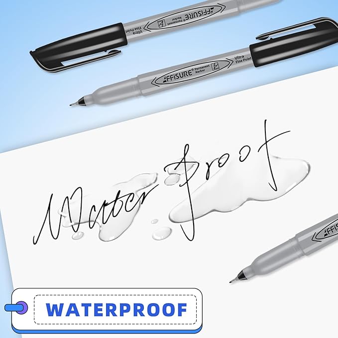 Permanent Markers, Ultra Fine Point,Black,100 Count, 0.4mm, Fine tippermanent marker set, quick dry,waterproof, fading resists, durable,marks on paper, glass, ceramic, plasticwood, rock, metal