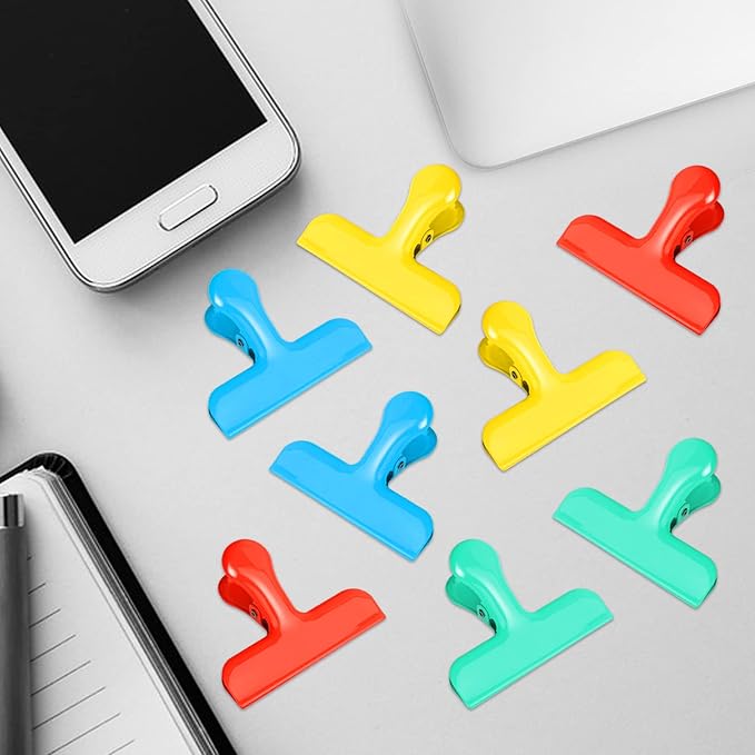 FINDMAG Heavy Duty Stainless Steel Chip Clips, Great for Kitchen Office to Seal Coffee, Chip Bags - Pack of 8