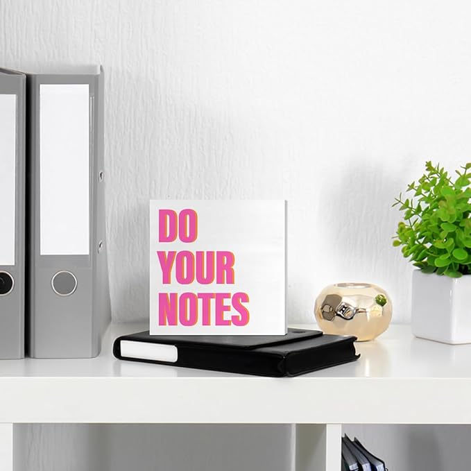 thoqii Therapy Office Desk Decor for Women, Mental Health Decor School Counselor Psychologist Therapist Office Decoration for Homeschool Classroom Bedroom, Do Your Notes Sign Wooden Box