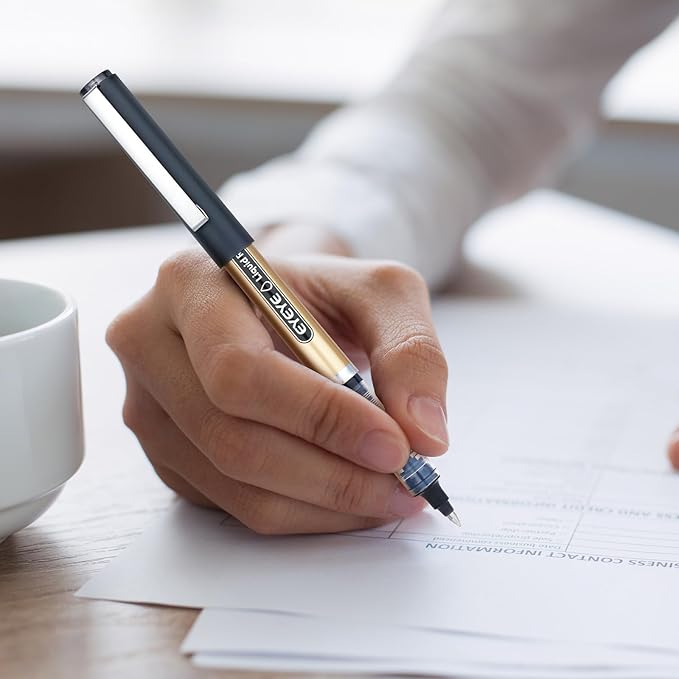 EYEYE Rollerball Pens 6 Black 6 Blue 0.7mm Medium Point, Quick Dry Liquid Ink Smooth Writing Pens for Journaling, Office, School, Note Taking Supplies