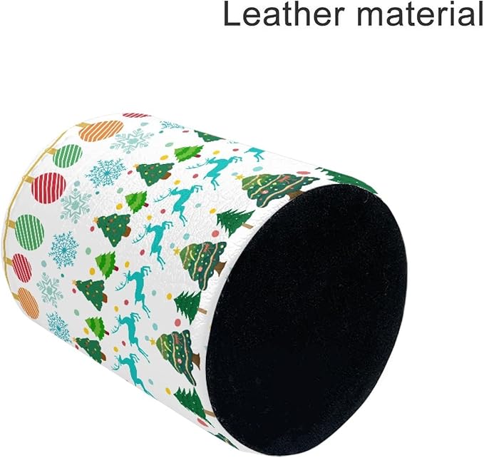 Christmas Pen Holder Pencil Organizer Cute Pencil Cup Desk Decor Makeup Brush Holder PU Multifunctional Office Suppliesfor Home Classroom School