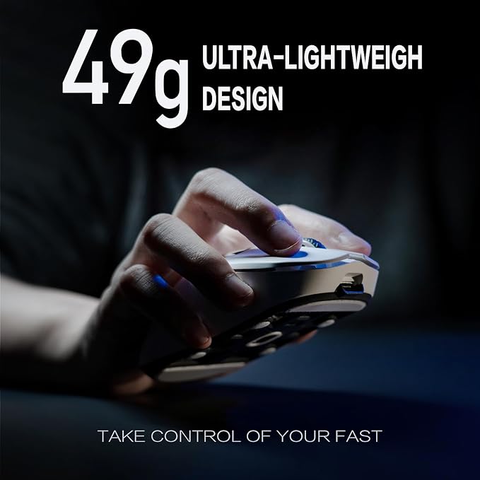 Chilkey Glacier LW 8K M Wireless Gaming Mouse with Screen - 49g Super Lightweight - Dual 8K Polling - Maximum 30000 DPI - Optical Switch - Tri-Mode 2.4G/USB-C/Bluetooth 5.2 - White