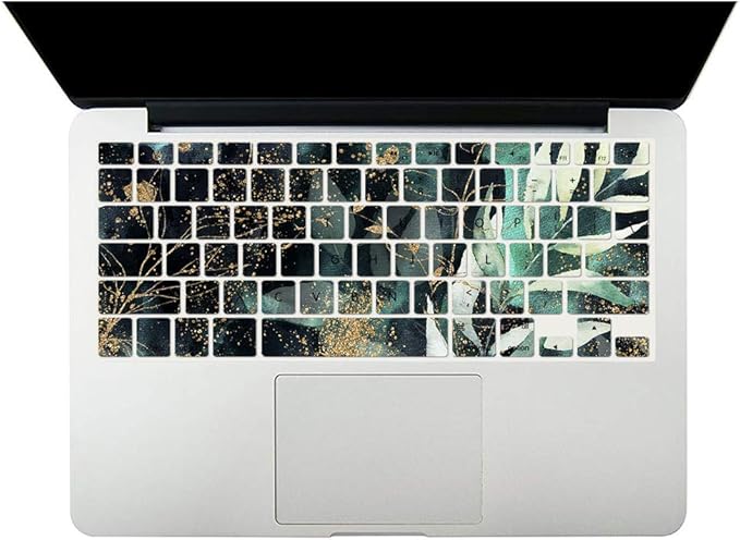 Bandless Case Compatible with MacBook Pro 13 inch 2020 2019 2018 2017 2016 Release A2338(M1) A2251 A2289 A2159 A1989 A1706 A1708, Plastic Hard Case Shell Cover & Keyboard Skin Cover - Green Leaf