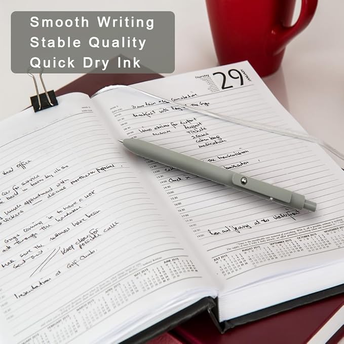 VICO Gel Pens, 10 Pack 0.5mm Black Ink - Quick-Dry Fine Point Pens, Cute Aesthetic High-End Design for Smooth Writing, Journaling, School, Office, Gifts for Women & Men