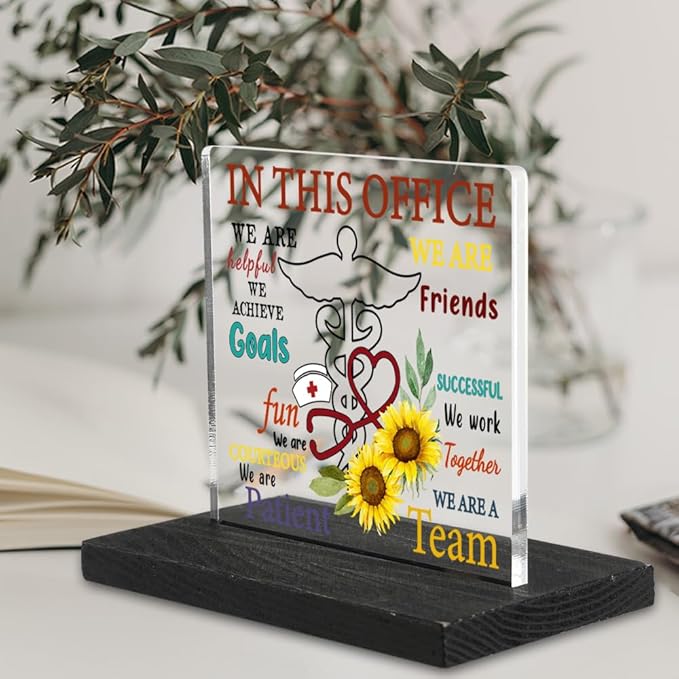 Teamwork Gift for Doctor Nurse, Inspirational Positive Quotes Decor for Medical Office Women Colleagues Team, In This Office We Are Passionate Teamwork, Best Team gifts Decorative Signs-DX339