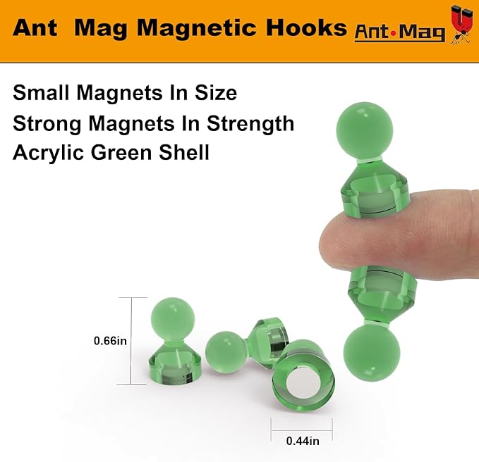 Ant Mag Magnetic Push Pins 48pcs Strong Whtieboard Pins Magnets Perfect Use for Map Fridge Kitchen Home Office Classroom