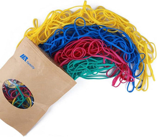Rubber Bands, Matfamily Size 33 (3 1/2" x 1/8''), Colorful Non Latex Rubber Band Bulk Elastic Stretchable, Durable Elastic Band Loops for Files Folders Bank Paper Bills Money, office or home, 50g Bag