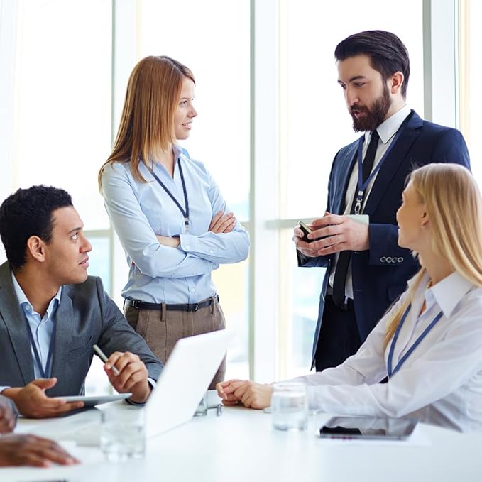 10pack Lanyards for Id Badges Holder Bulk Lanyard with Clip Swivel Hooks for Name Tag ID Badge Holder,Students, Employees (10, Navy)