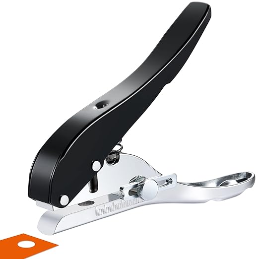 Hole Punch 4mm Single Hole Punch,Heavy Duty Hole Puncher Single,Paper Punch Portable Hand Held Long Hole Puncher for Paper Cards Plastic Cardboard