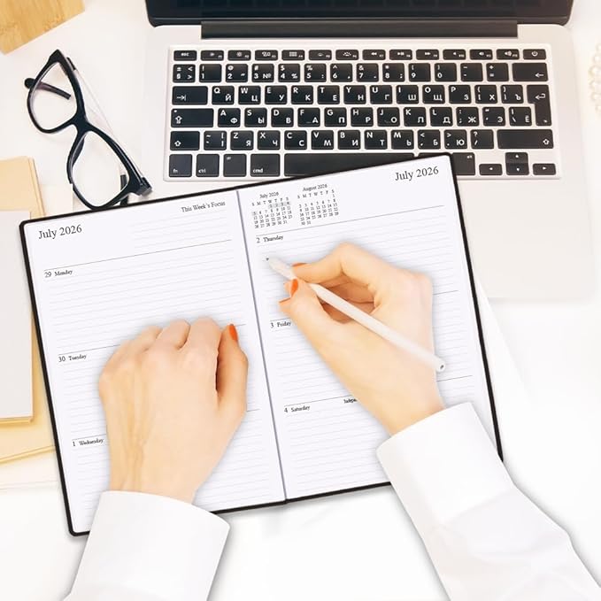 Planner 2026-2027 - 18 Months (Jan 2026 - Jun 2027) Agenda Planner 5.8" x 8.5", 2026-2027 Weekly & Monthly Planners with Hard Cover, Black