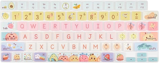 Keyboard Cover Skin for 2021-2024 MacBook Pro 14/16 (A2442 A2485 A3112 A3401 A3403 A2992 A2779 A2780 A2991 A2918 M1/M2/M3 M4) &MacBook Air 13.6''/15'' (A2681 A3113 A2941 A3114),Cute Fruits
