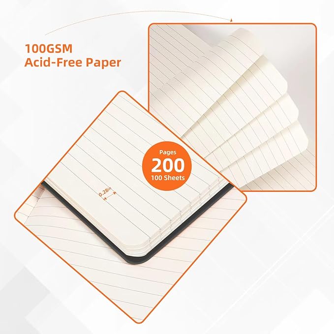 BOSSAND 20 Pack Lined Journal Notebooks Bulk, A5 Journals for Writing, 200 Pages 100 GSM Thick College Ruled Paper, Hardcover, 8.25 inches x 5.75 inches, Black