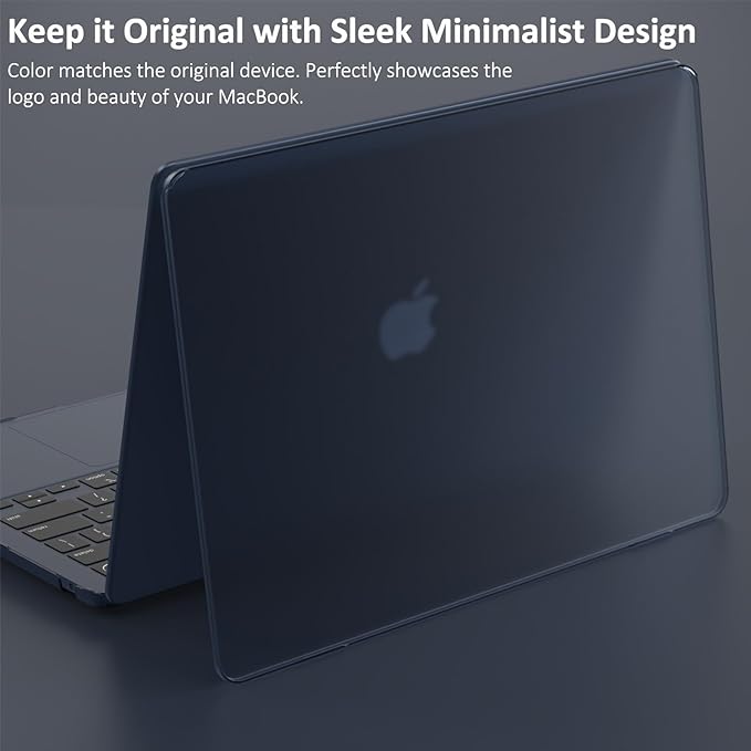 KEROM Midnight Case for MacBook Air 15 inch M4 2025 2024 2023 M3 M2 A3241 A3114 A2941, MacBook Air M4 15 inch Case, Frosted Matte Plastic Hard Shell & Keyboard Cover for Mac Air 15, Midnight Clear