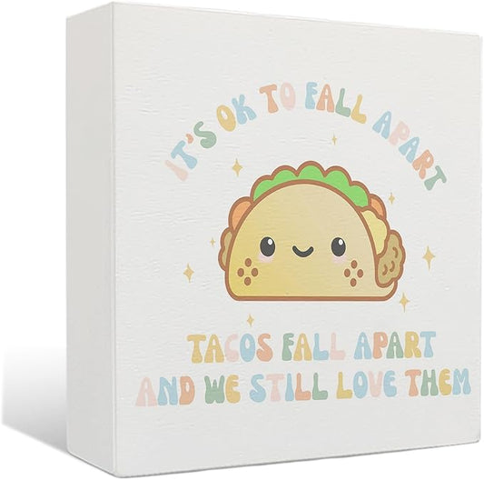 Mental Health Wood Sign - Funny Classroom Mental Health Wood Signs, School Counselor Office Decor, Therapy Office Calm down Corner Decor, 5 X 5 Inches