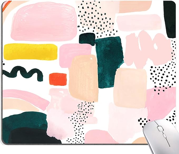 Mouse Pad, Abstract Graphic Design Mouse Pad, Washable Square Cloth Mousepad for Office Laptop, Non-Slip Rubber Computer Mouse Pads for Wireless Mouse, Cute Mouse Pads for Desk