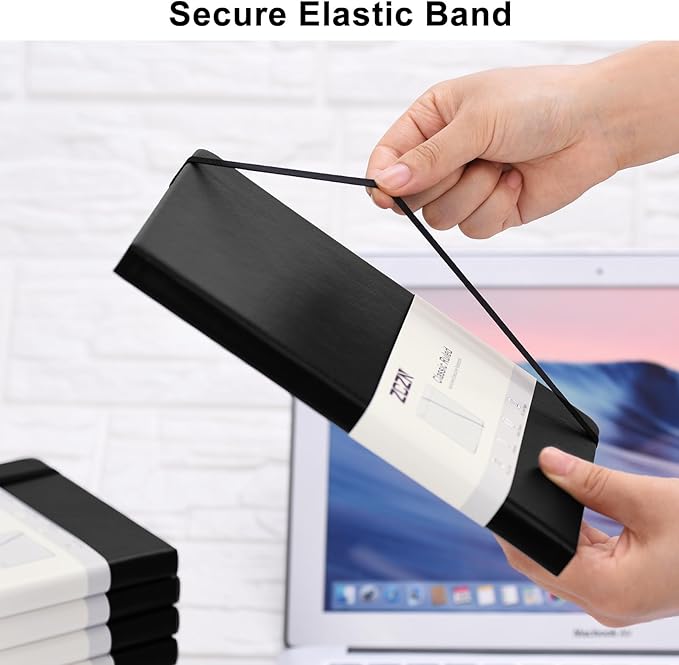 ZCZN 8 Pack Hardcover Journal Notebooks, 5.5"x8.3", Hardcover, Black, A5 Lined Journals for Notes-taking,Writing,Diary, Ruled Journaling Notebooks for Work School Travel Home