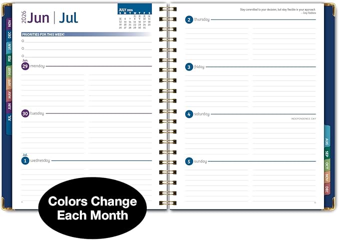 HARDCOVER 2026 Planner, 8.5"x11": 14 Months (November 2025 - December 2026), Daily Weekly Monthly Planner, Yearly Agenda, Bookmark, Pocket Folder and Sticky Note Set (Dragonflies)