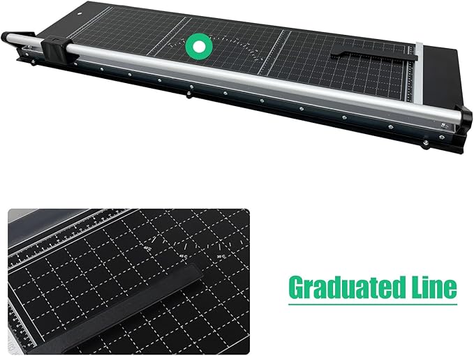 TECHTONGDA Rotary Paper Trimmer, 48" Cut Length, Professional Paper Cutter with 2 Spare Blades, Angle Line, Self-Sharpening, 8-10 Sheets Capacity for Offices, Schools and Crafts