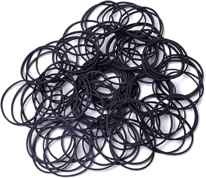 AMUU Rubber Bands 300pcs Black Small Rubber Bands for Office School Home size16 Elastic Band