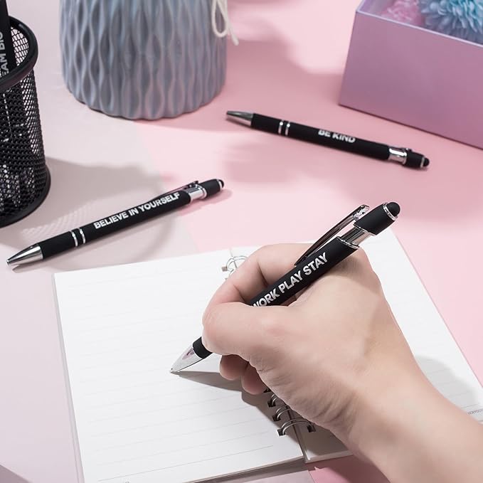 Personalized Custom Pens in Bulk – Engraved Black Ink Ballpoint Pens for Business Gifts, Customizable Writing Pens for Men and Women(Silver)