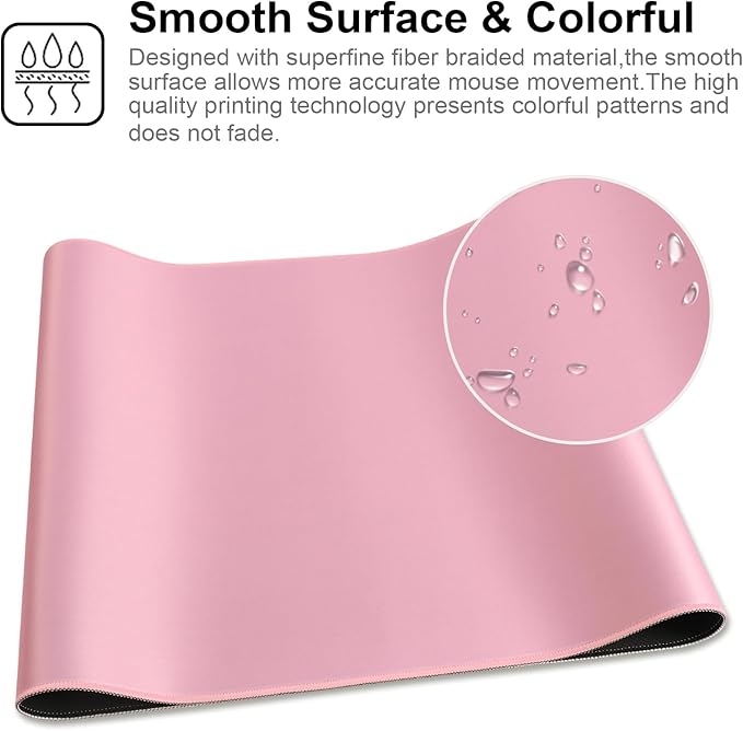 XXL Gaming Mouse Pad 35.4x15.7 Professional Large Mouse Pad & Computer Game Mouse Mat-90x40 Pinkus