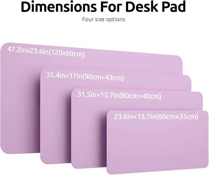 YSAGi Leather Desk Pad Protector, Office Desk Mat, Large Mouse Pad, Non-Slip PU Leather Desk Blotter, Laptop Desk Pad, Waterproof Desk Writing Pad for Office and Home (Taro Purple, 23.6" x 13.8")