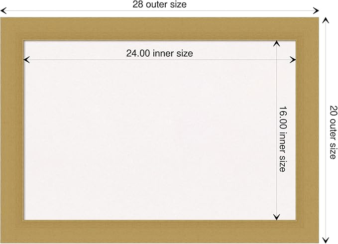 Amanti Art White Cork Board for Wall, 20x28 Vision Board with Gold Frame, Medium Corkboard Office Decor for Home Organization, Casual Corkboard Pinboard to display items for home organization