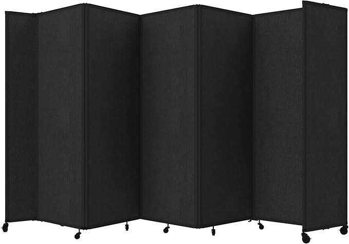 Versare Room Divider 360 Portable Wall Partition | Folding Panels | Large Freestanding Divider | Locking Wheels | Temporary Room Separator