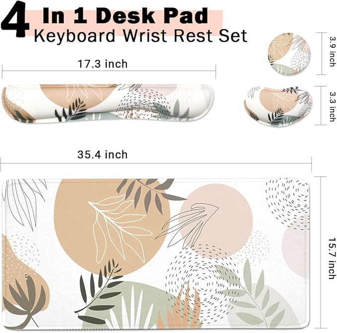 Large Mouse Pad Set,Extended Gaming Mouse Pad + Keyboard Wrist Rest Support - Minimalist