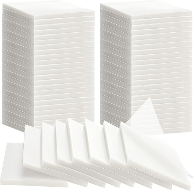 Thenshop 24 Sets Full Adhesive Sticky Notes 3x3 Inches Sticky Notes Adhesive Memo Self-Stick Pads Back to School Supplies Easy to Post for Teacher Coworkers Office 80 Sheets/pad(Transparent,Unlined)