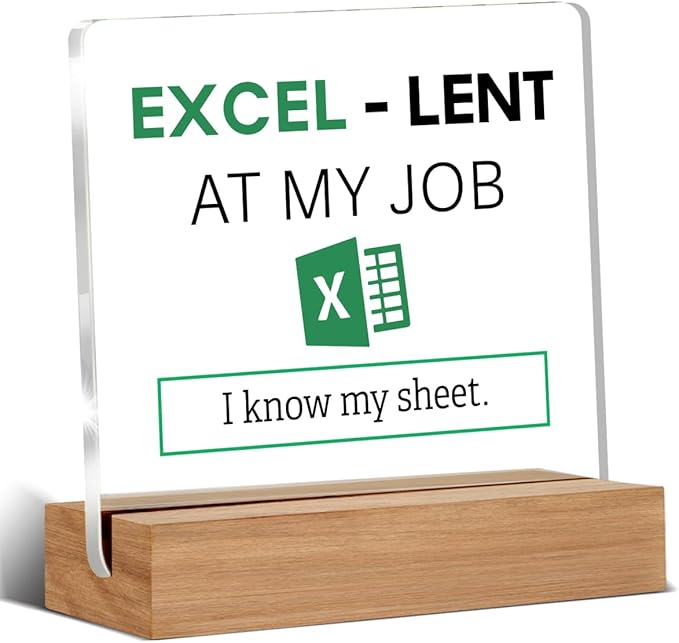 Accountant Gifts for Women Men, Funny Office Gift, Spreadsheet Gifts for Accounting Coworkers, I Know My Sheet Office Decorative Signs Plaque for Desk