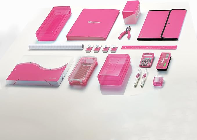 2 Inch 3 Ring Binder 2” Pink, Slant D-Ring 2 in Binder Clear View Cover with 2 Inside Pockets, Heavy Duty Colored School Supplies Office and Home Binders – by Enday